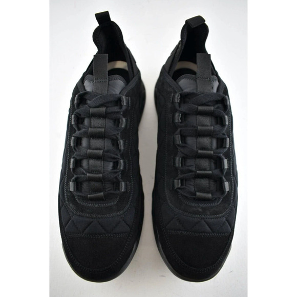 Chanel 21K Mens Black Grey CC Logo Lace Up Tie Low Top Trainer Sneaker 44 11 - Picture 5 of 10